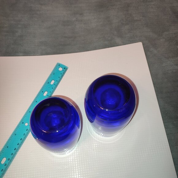 2 Pcs Cobalt Sapphire Blue Glasses Vintage Intense Deep Functional - Picture 5 of 6